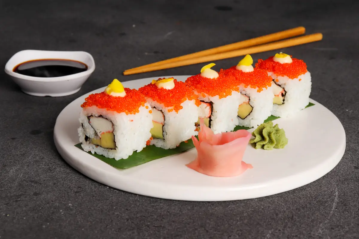 salmon & tuna, topped sushi